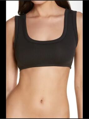 🖤 SKIMS • Stretch Cotton Rib Scoop
Bralette, Soot